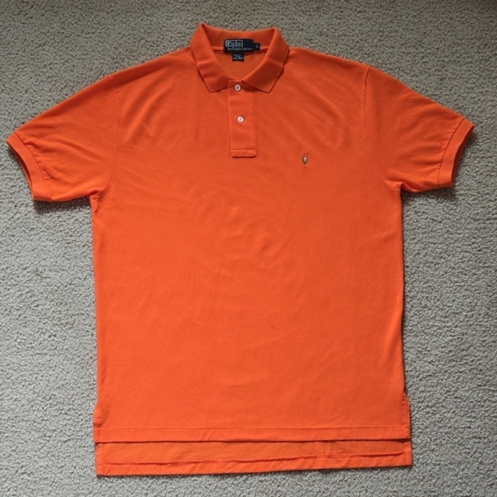 Polo by Ralph Lauren Men's Orange Polo Shirt L